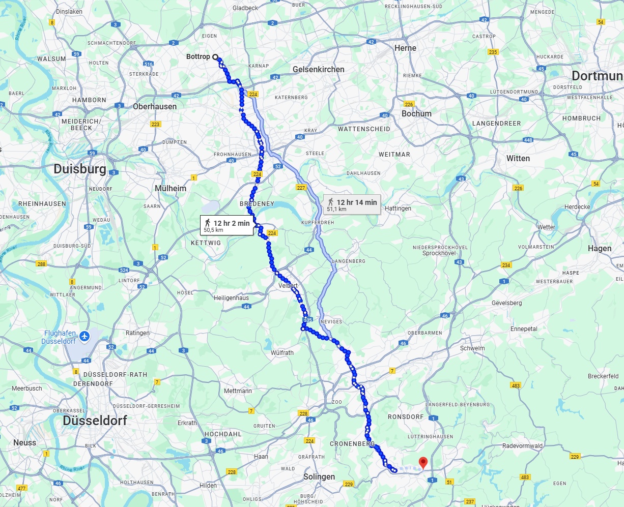 Anreise von Bottrop Zu Remscheid Über 
