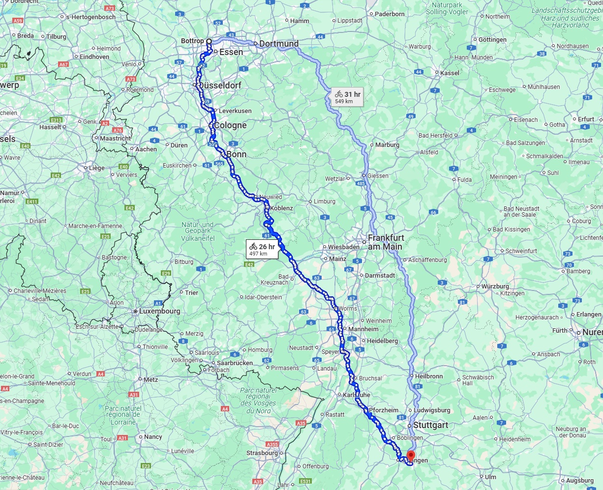 Anreise von Bottrop Zu Reutlingen Über 