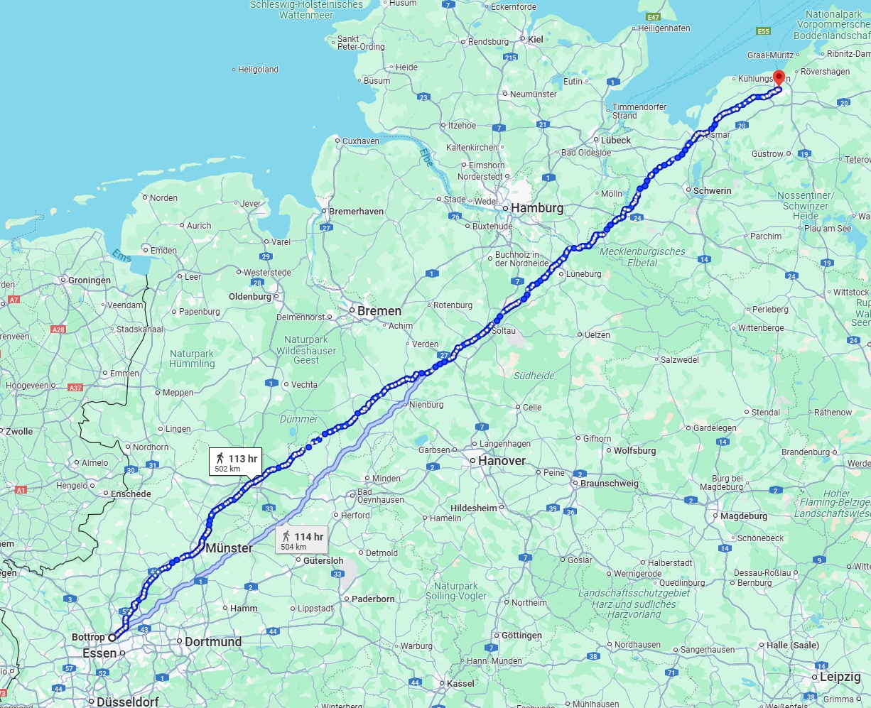 Anreise von Bottrop Zu Rostock Über 
