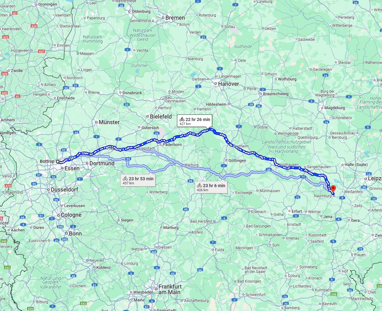 Anreise von Bottrop Zu Saale Über 