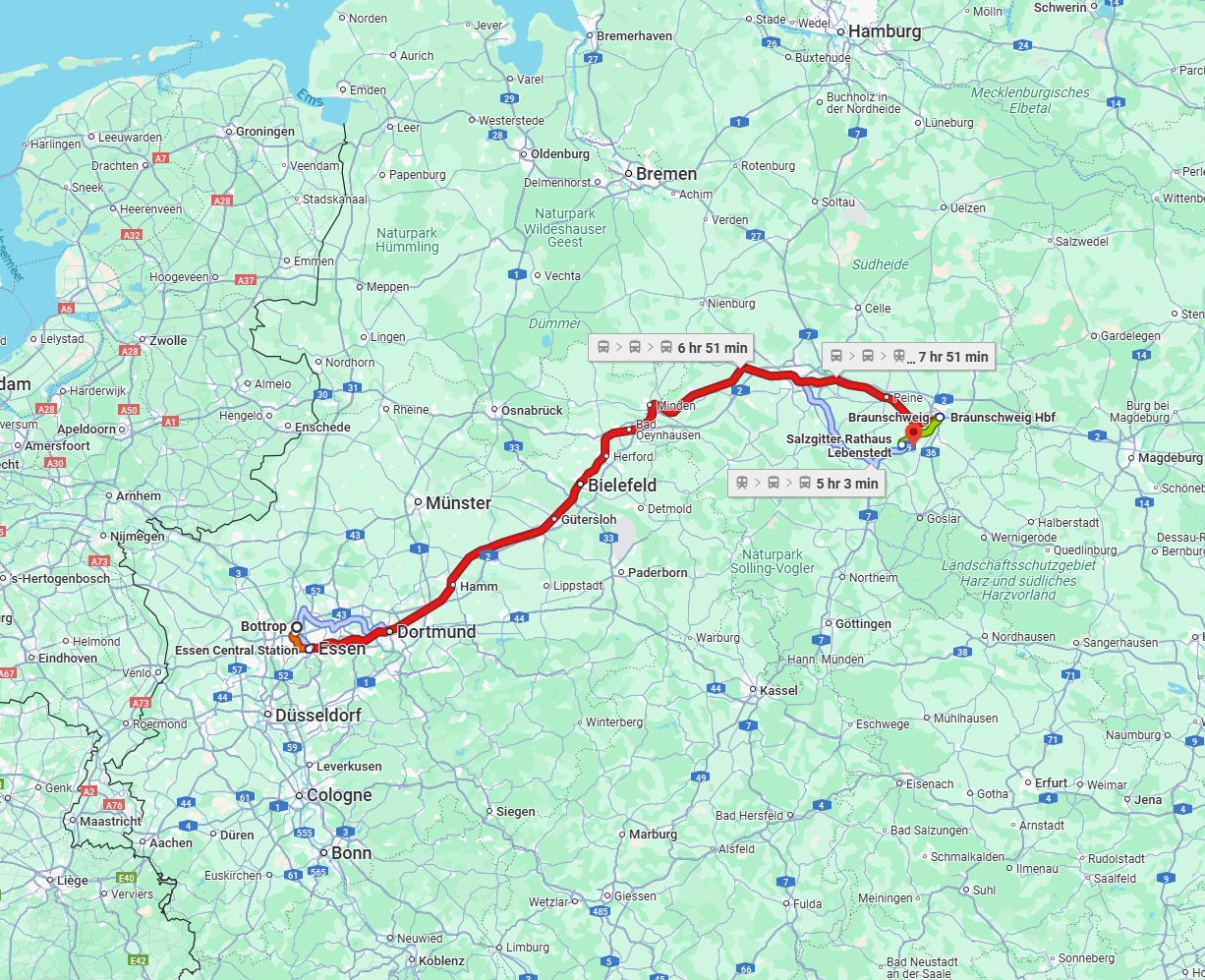 Anreise von Bottrop Zu Salzgitter Über 