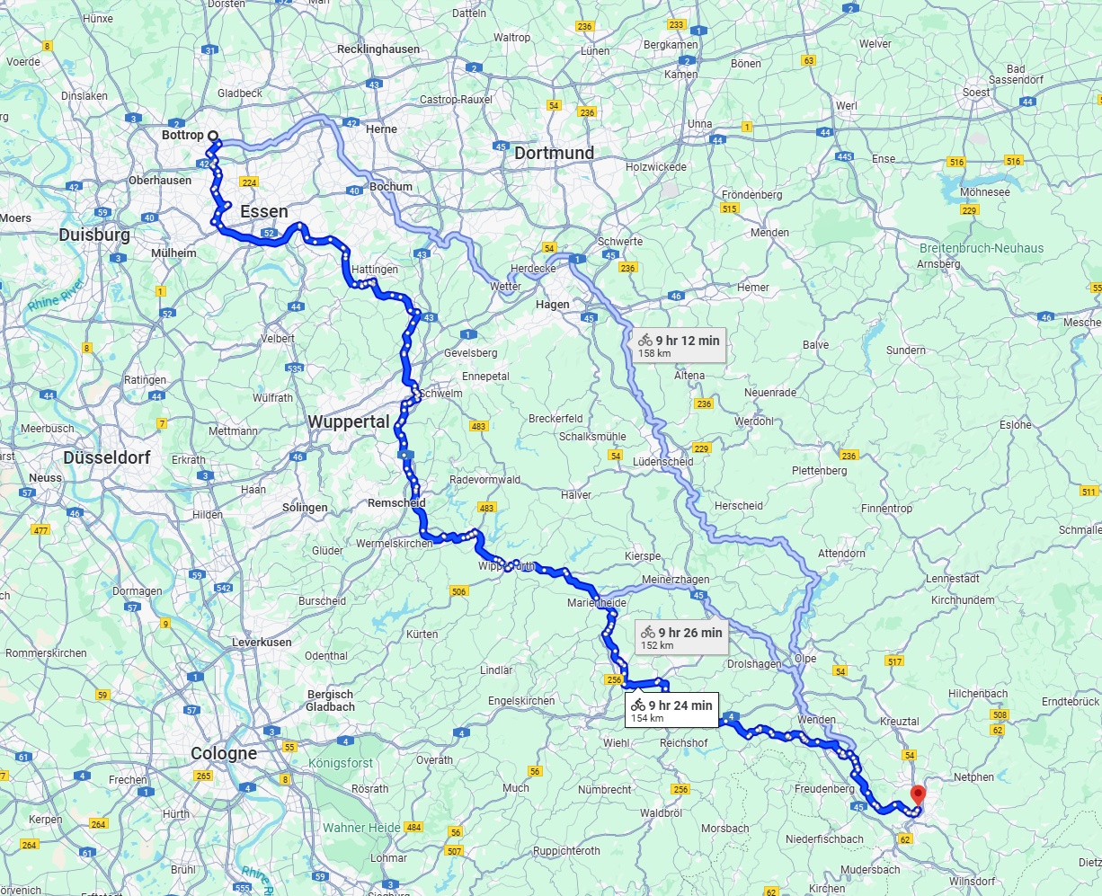Anreise von Bottrop Zu Siegen Über 