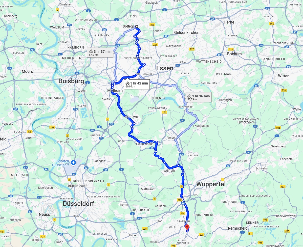 Anreise von Bottrop Zu Solingen Über 
