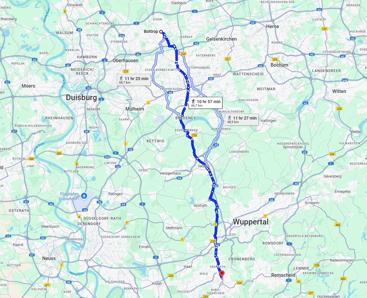 Anreise von Bottrop Zu Solingen Über 