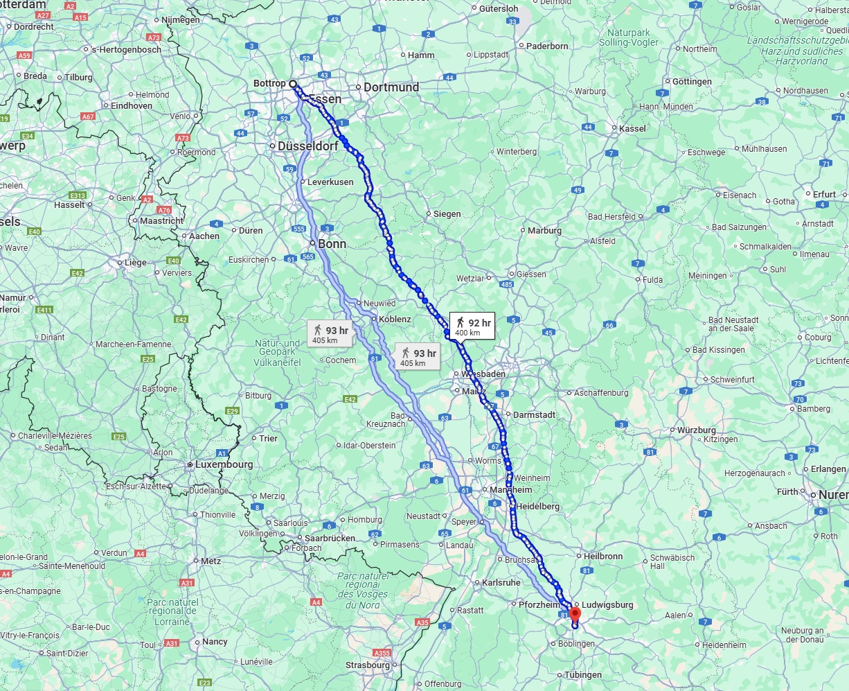 Anreise von Bottrop Zu Stuttgart Über 