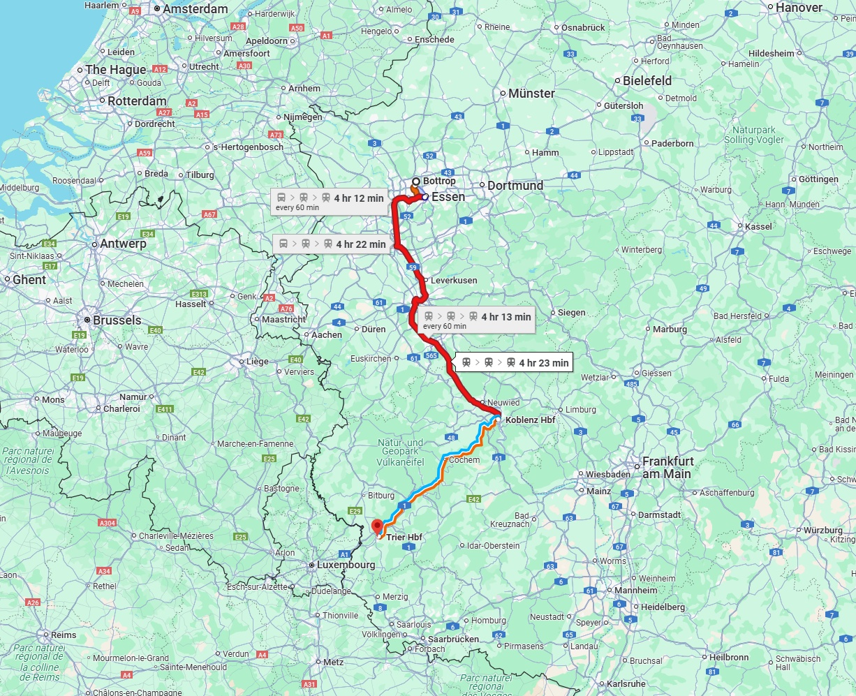 Anreise von Bottrop Zu Trier Über 