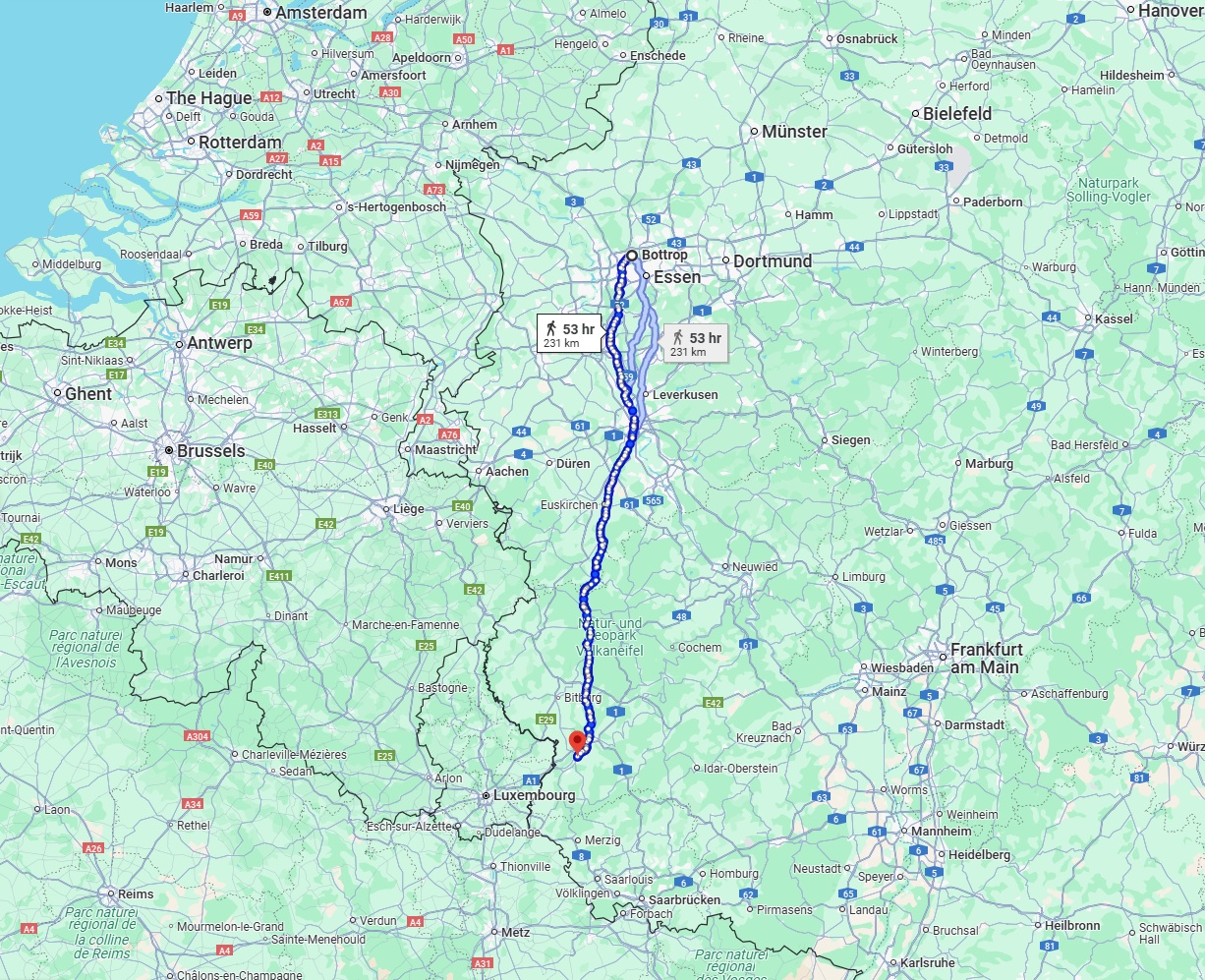 Anreise von Bottrop Zu Trier Über 