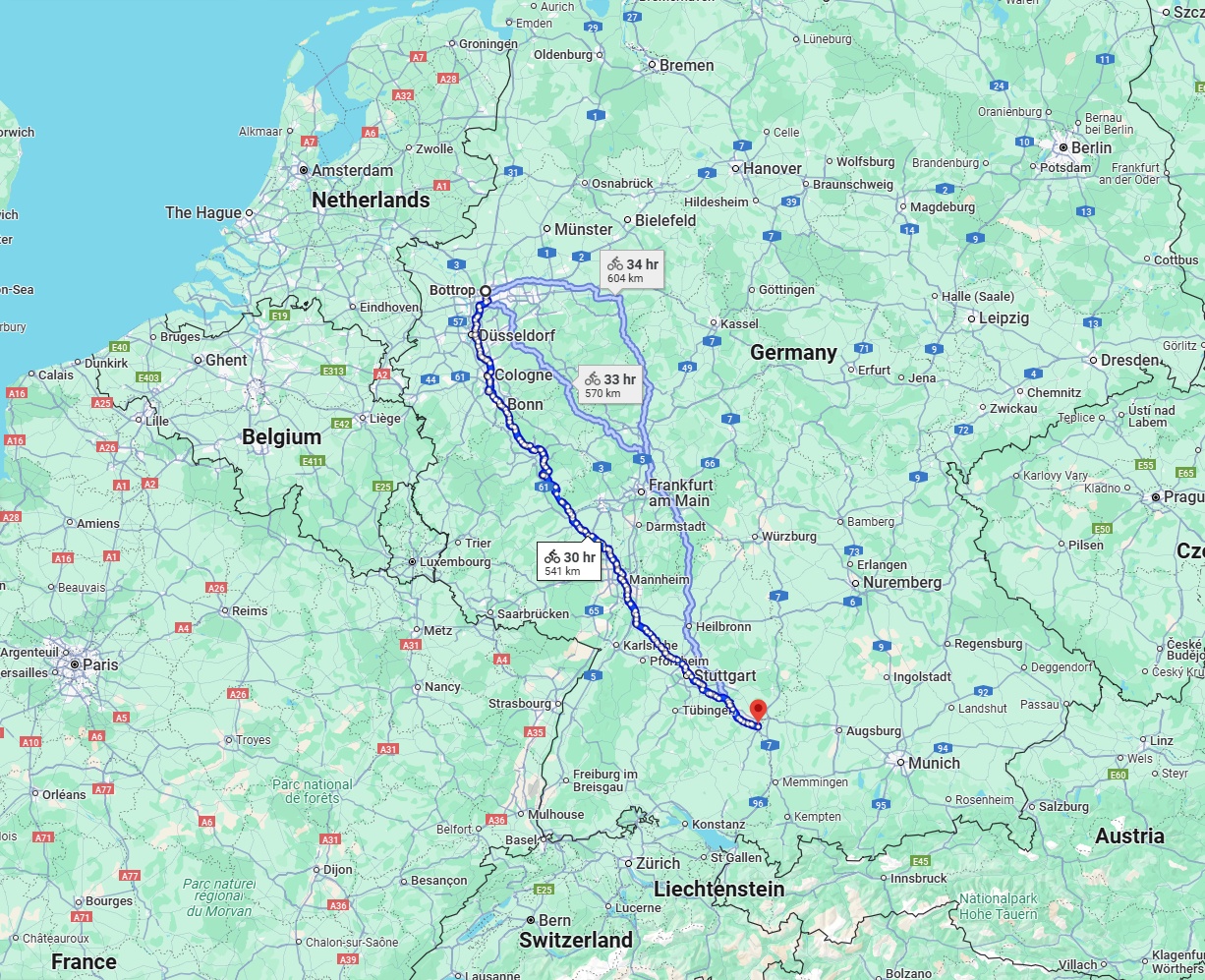 Anreise von Bottrop Zu Ulm Über 