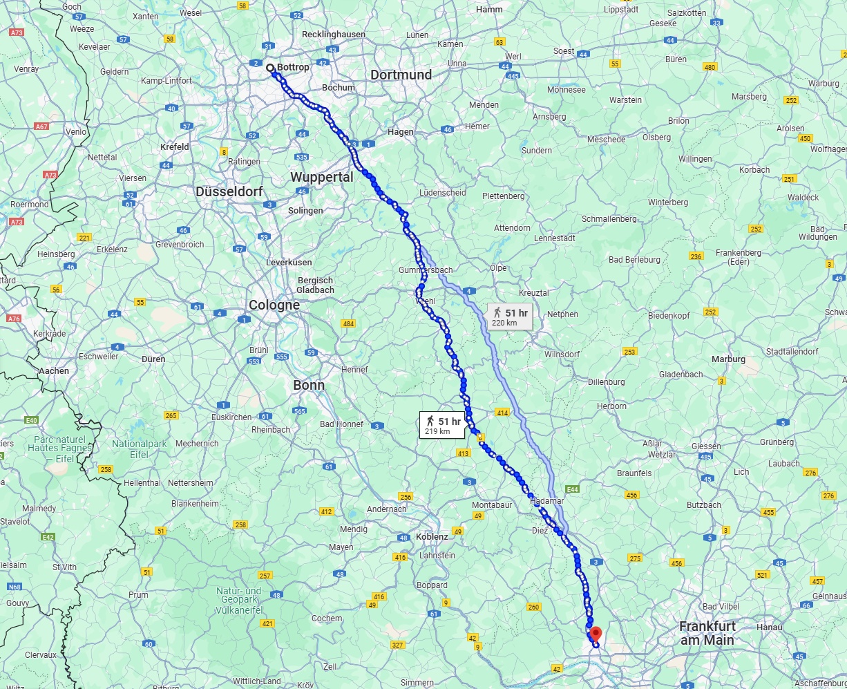 Anreise von Bottrop Zu Wiesbaden Über 
