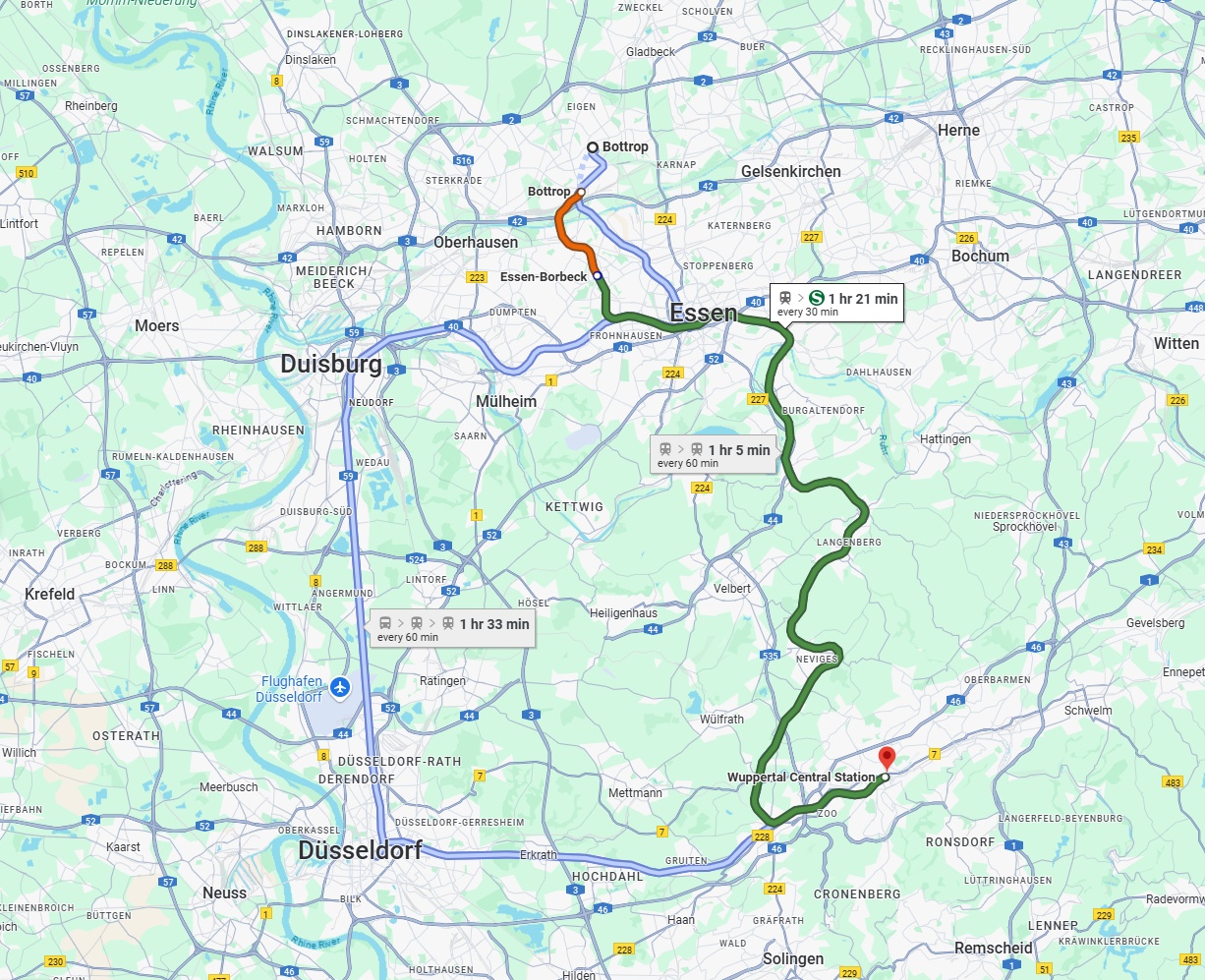 Anreise von Bottrop Zu Wuppertal Über 
