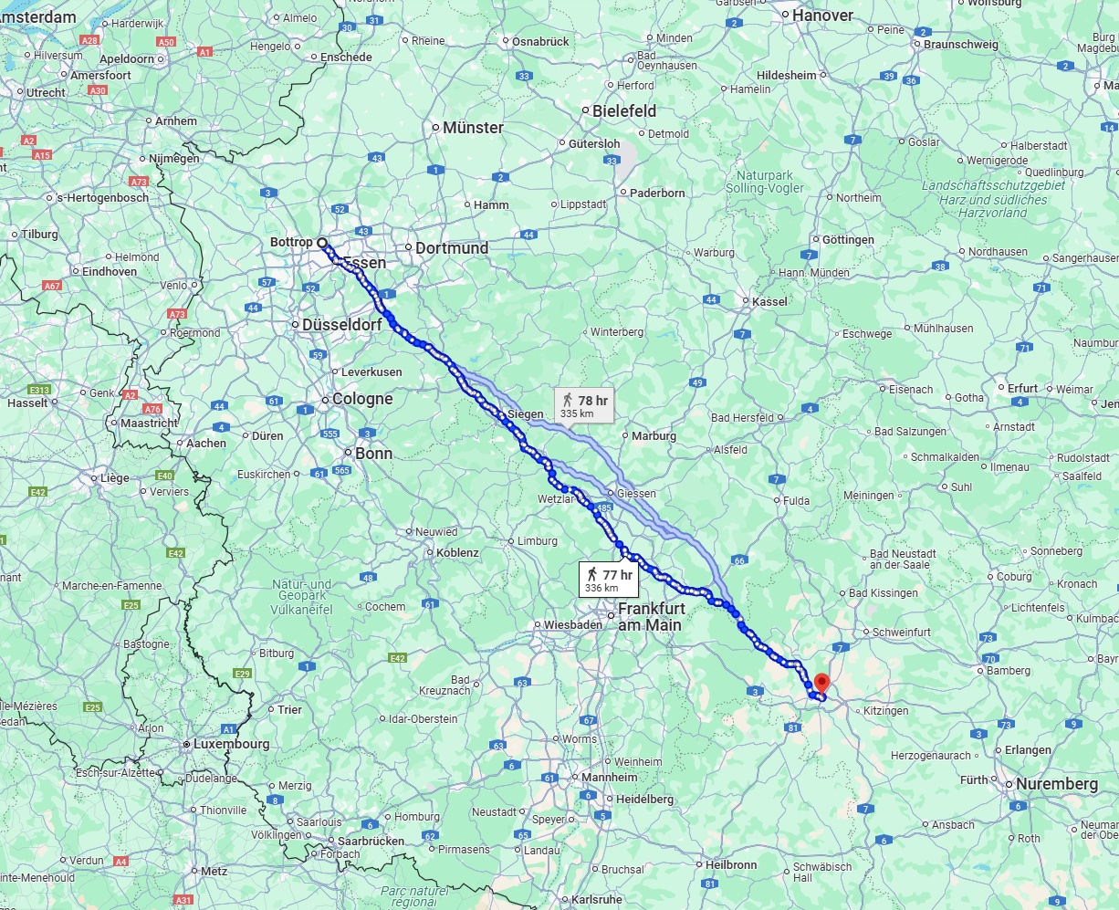 Anreise von Bottrop Zu Würzburg Über 