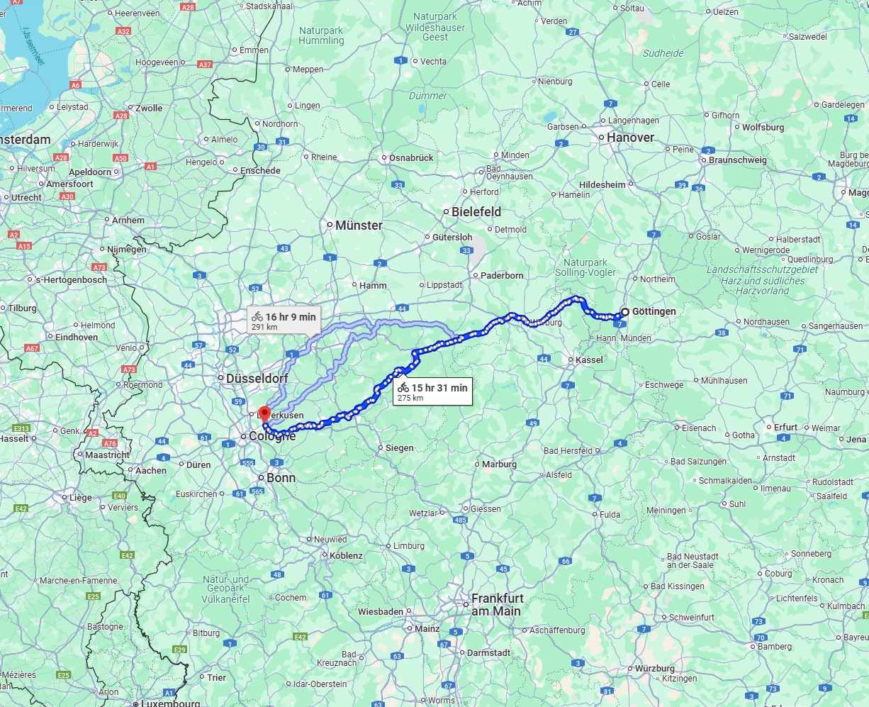 Anreise von Göttingen Zu Bergisch Gladbach Über 