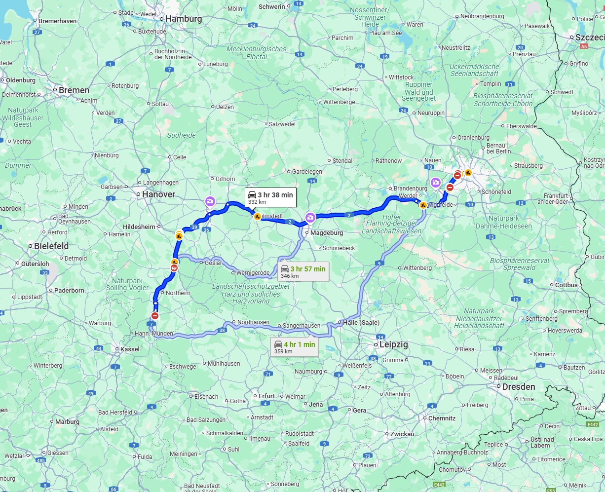 Anreise von Göttingen Zu Berlin Über via A2