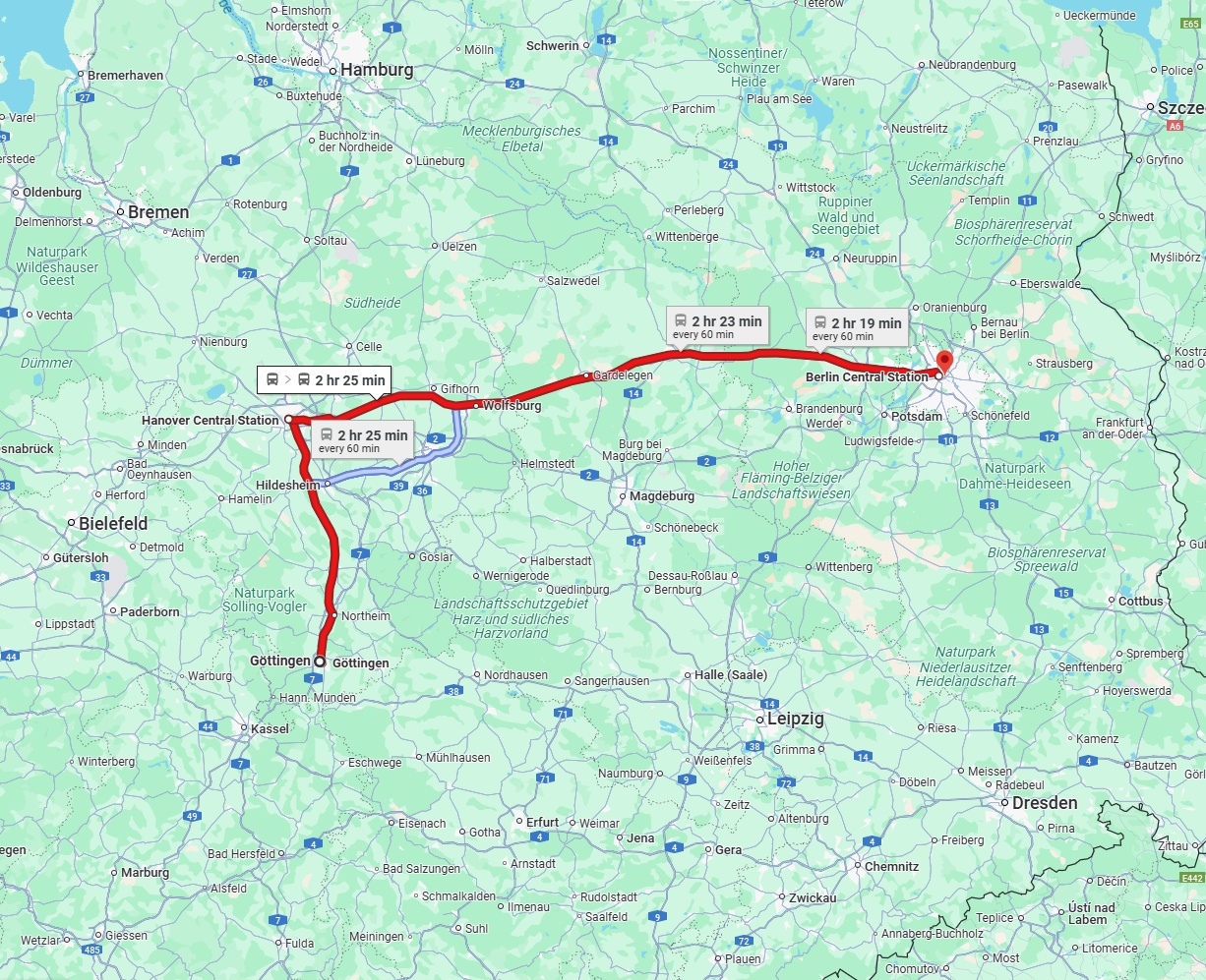 Anreise von Göttingen Zu Berlin Über 