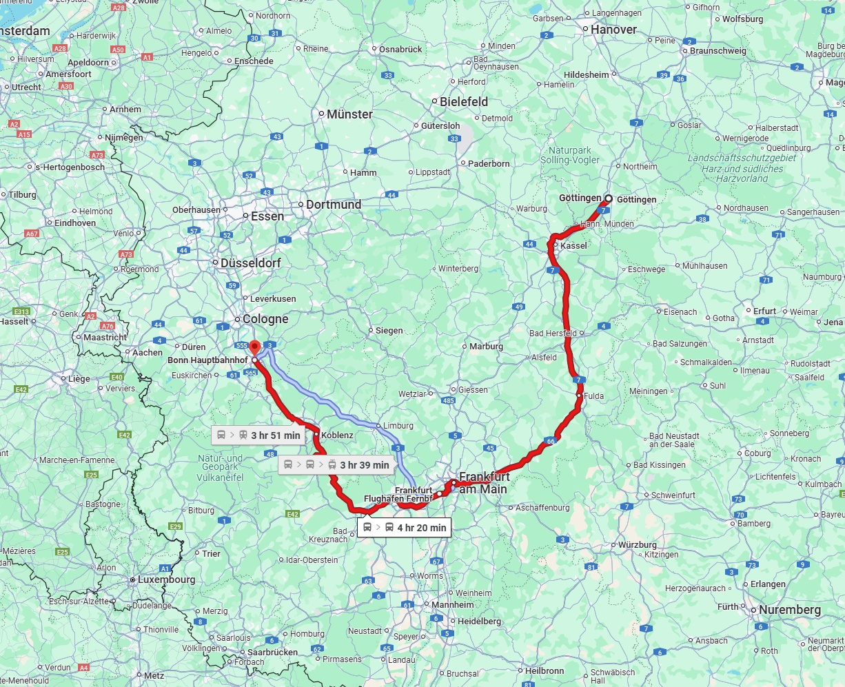 Anreise von Göttingen Zu Bonn Über 