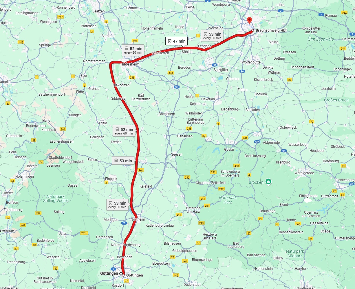 Anreise von Göttingen Zu Braunschweig Über 