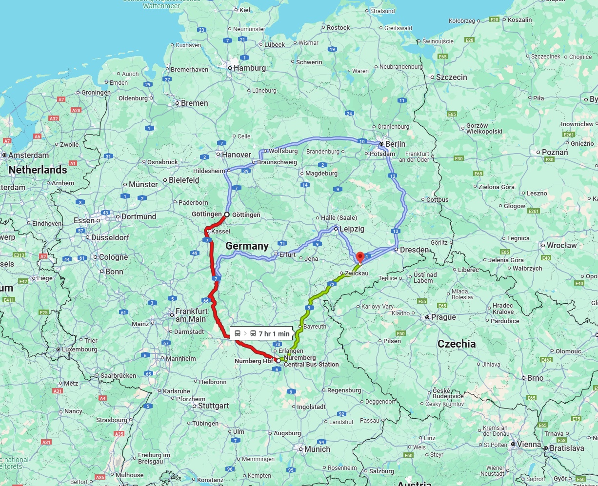 Anreise von Göttingen Zu Chemnitz Über 