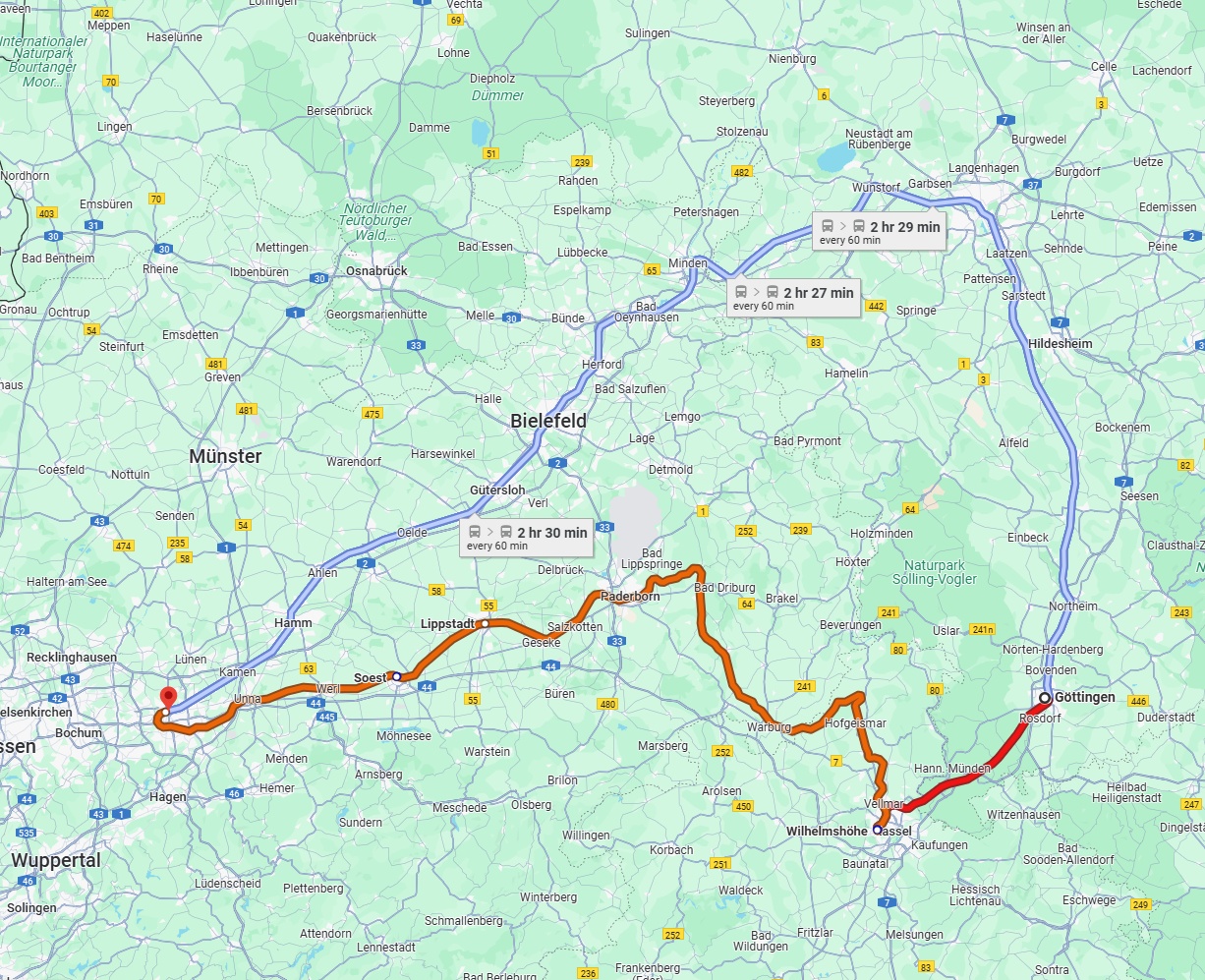 Anreise von Göttingen Zu Dortmund Über 