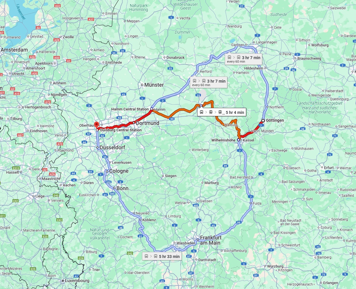 Anreise von Göttingen Zu Duisburg Über 