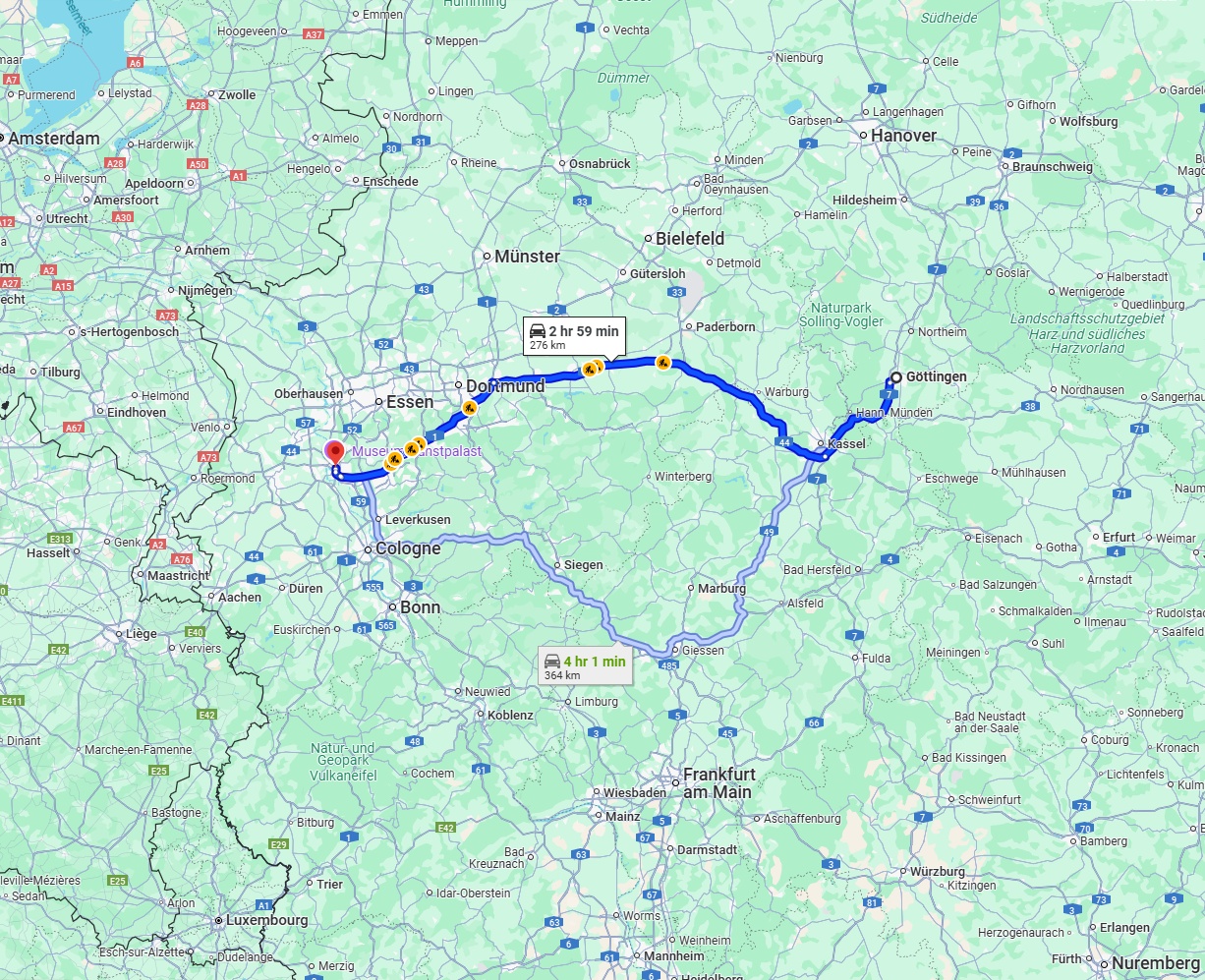 Anreise von Göttingen Zu Düsseldorf Über via A44