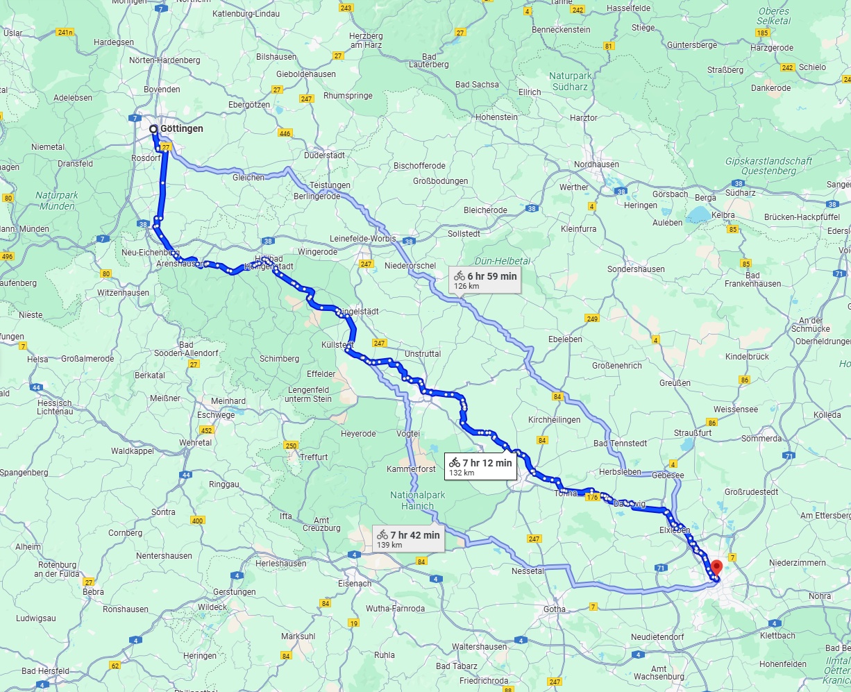 Anreise von Göttingen Zu Erfurt Über 