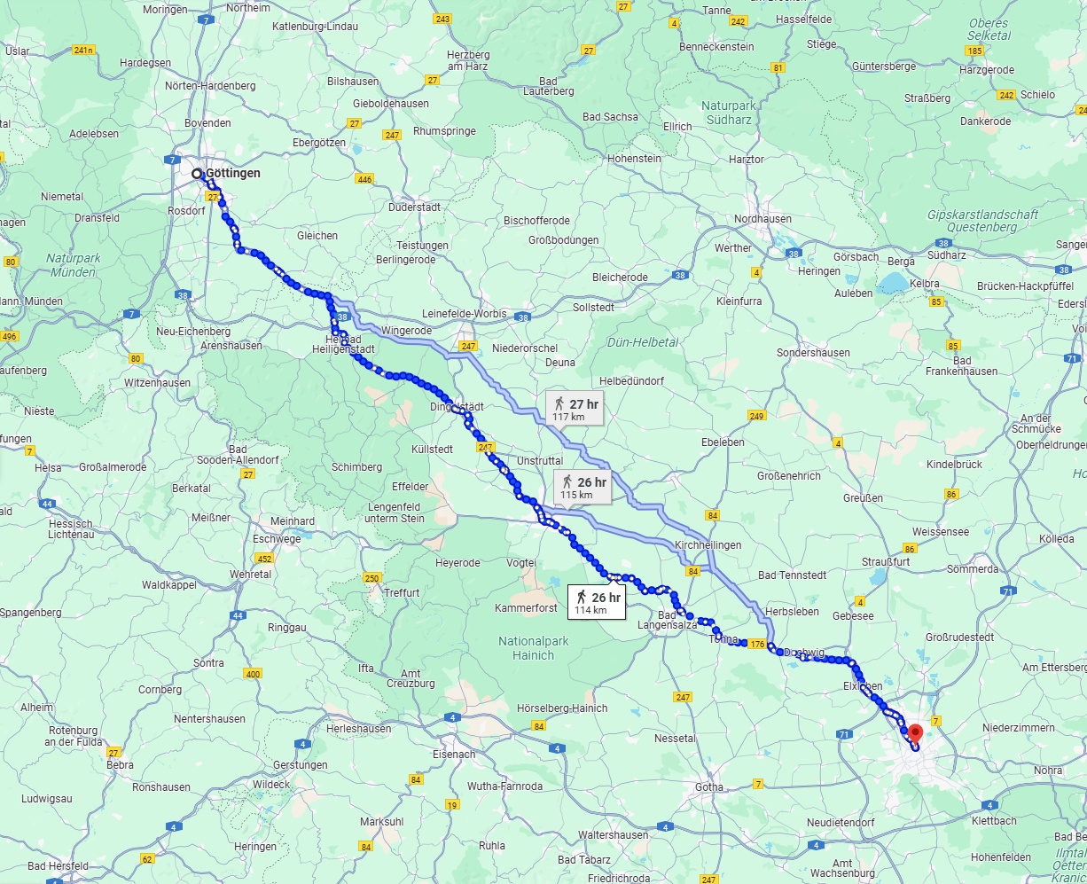 Anreise von Göttingen Zu Erfurt Über 