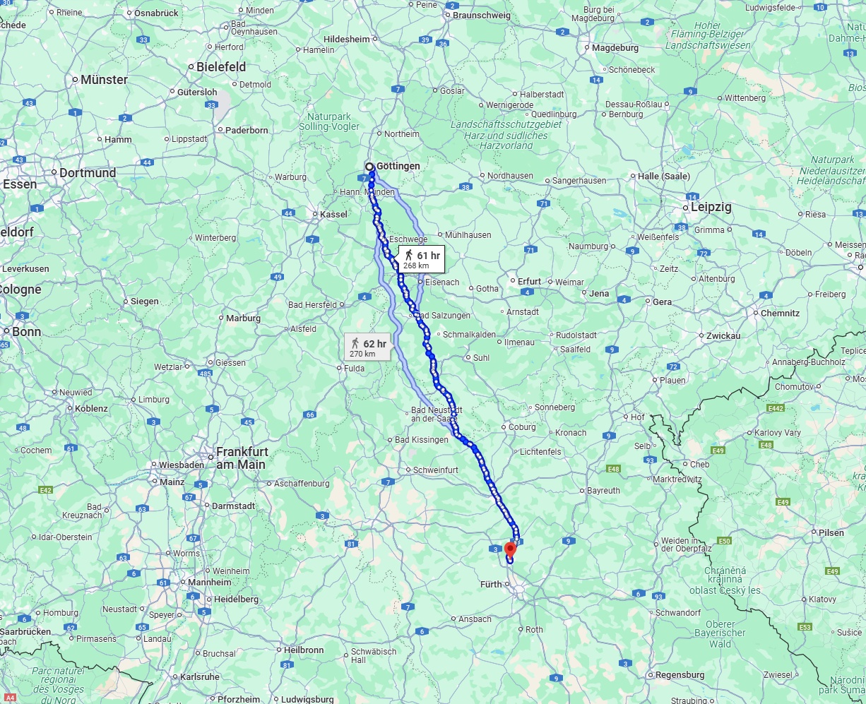 Anreise von Göttingen Zu Erlangen Über 