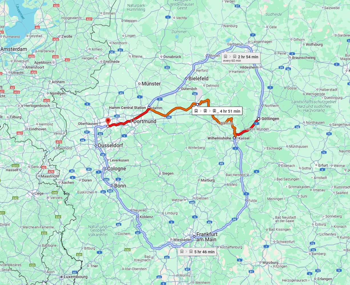 Anreise von Göttingen Zu Essen Über 