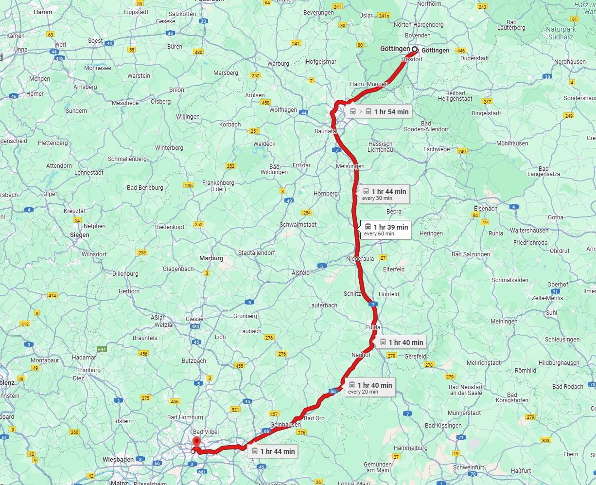 Anreise von Göttingen Zu Frankfurt am Main Über 