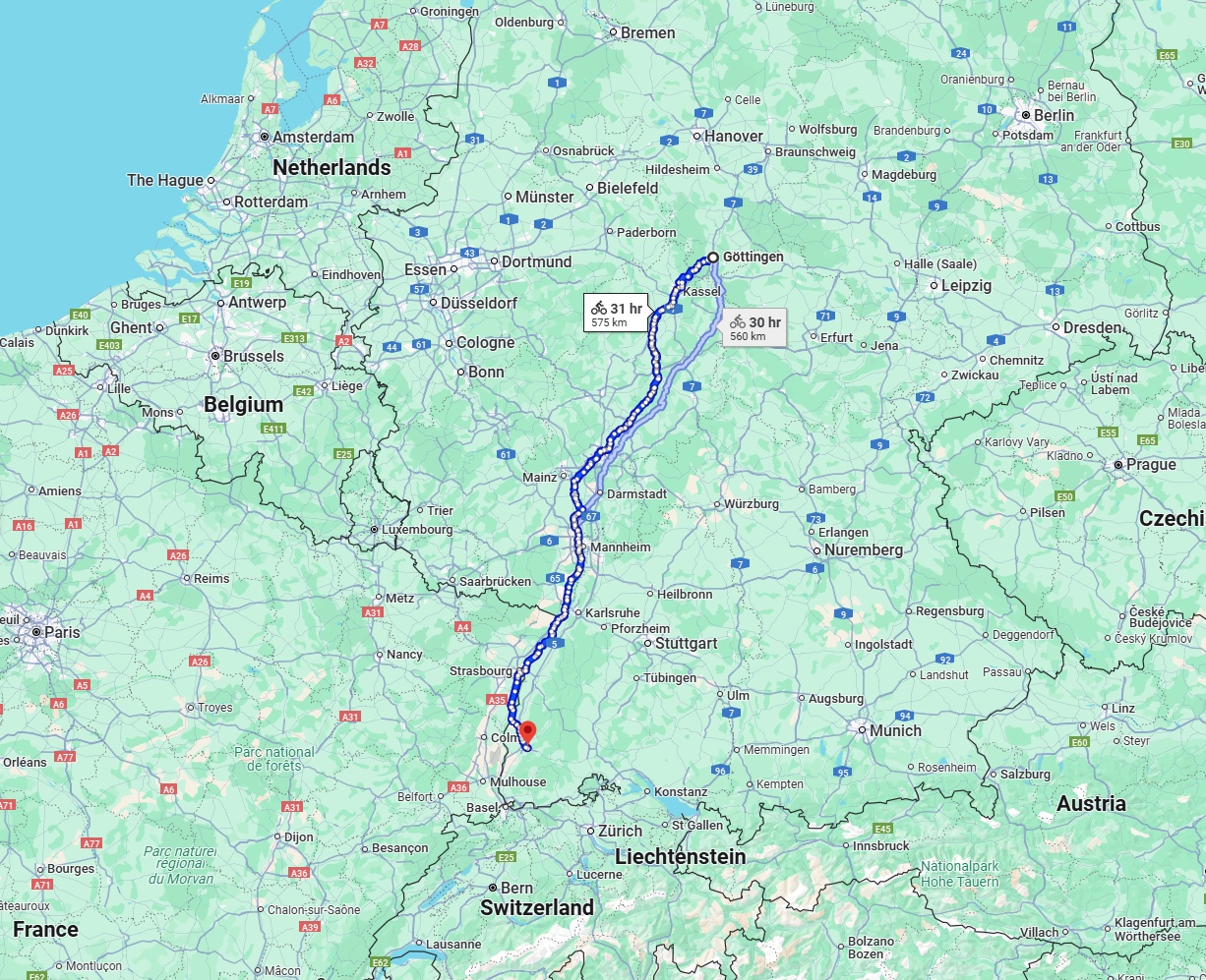 Anreise von Göttingen Zu Freiburg im Breisgau Über 
