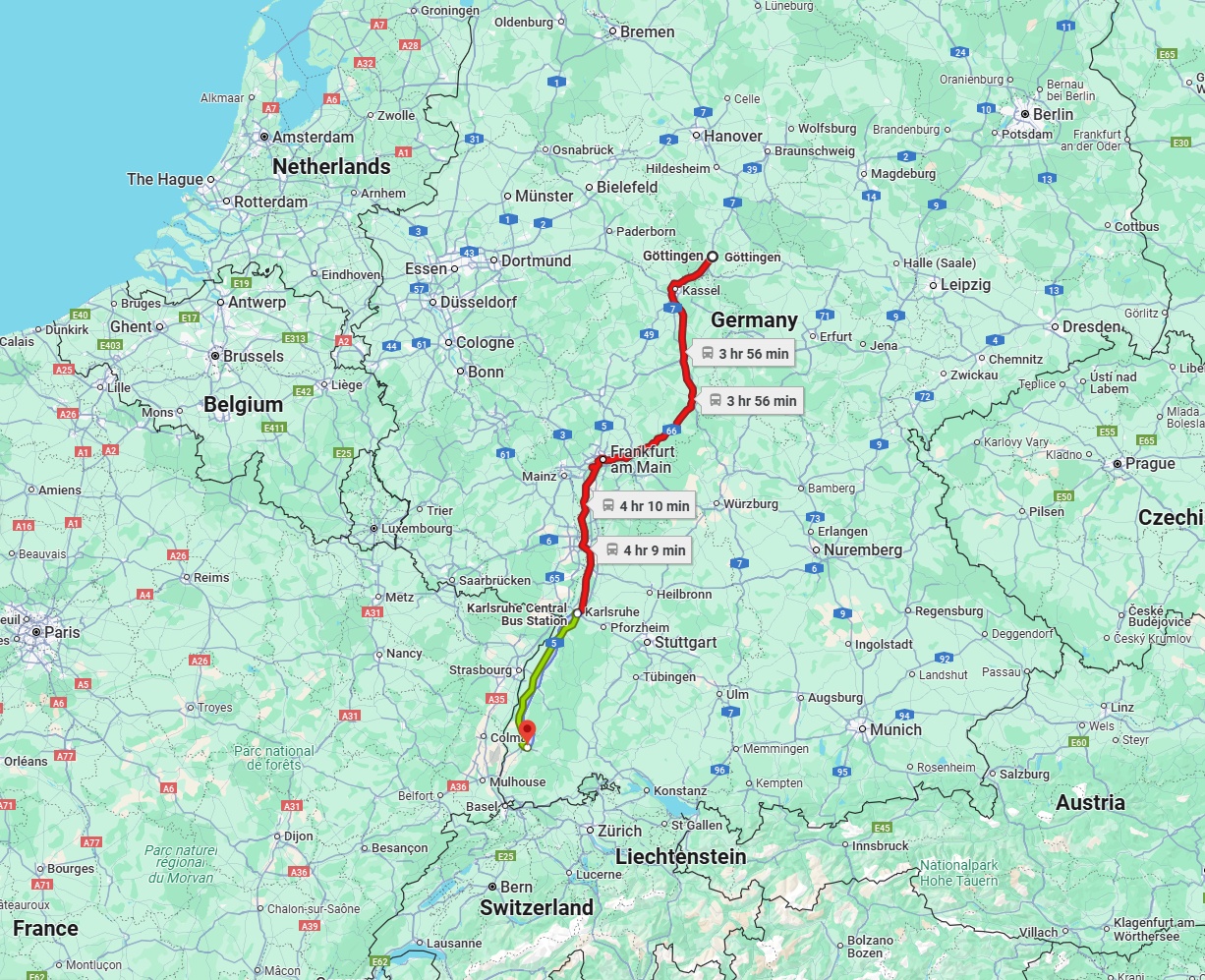 Anreise von Göttingen Zu Freiburg im Breisgau Über 