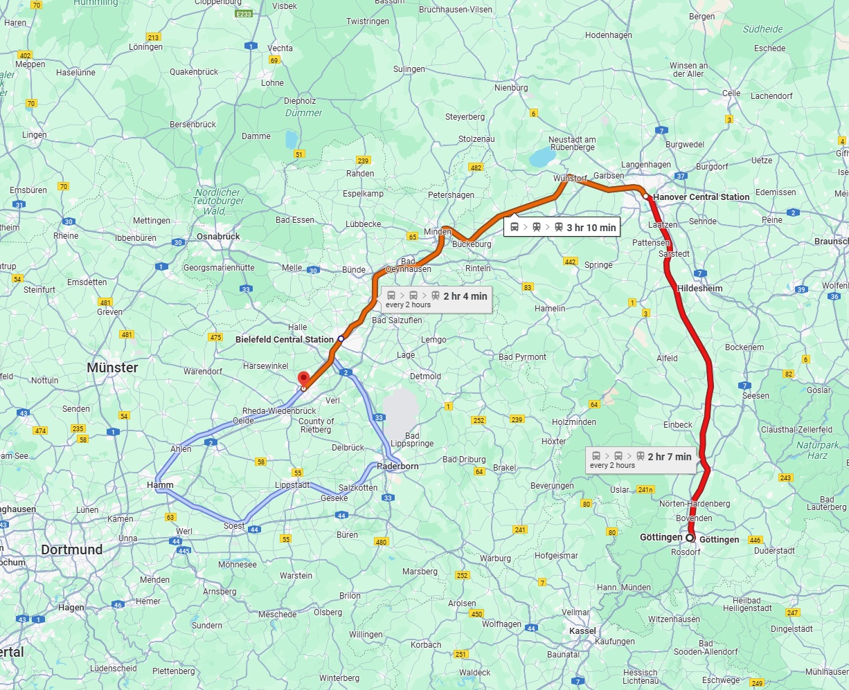 Anreise von Göttingen Zu Gütersloh Über 