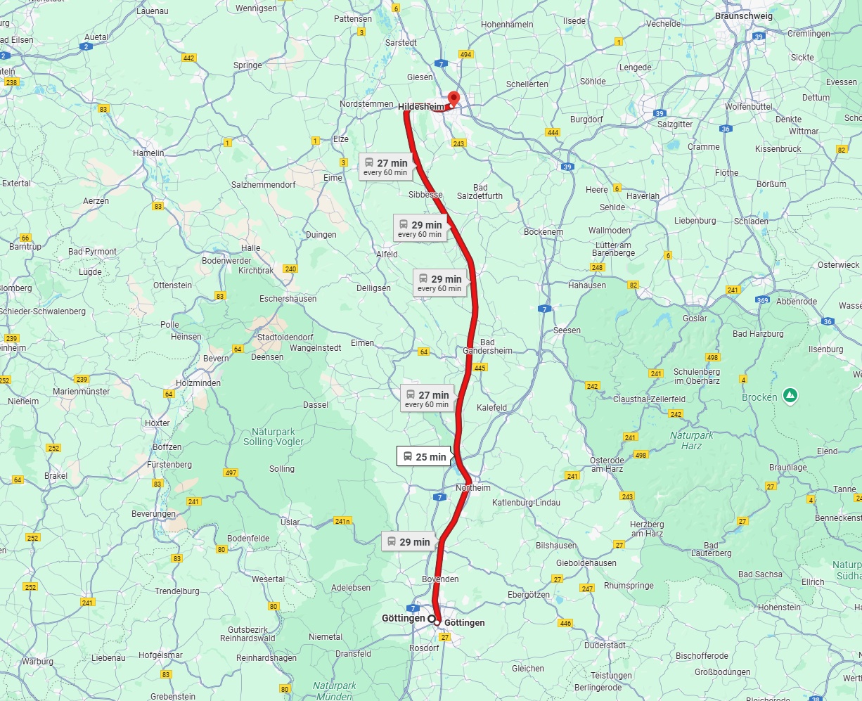 Anreise von Göttingen Zu Hildesheim Über 