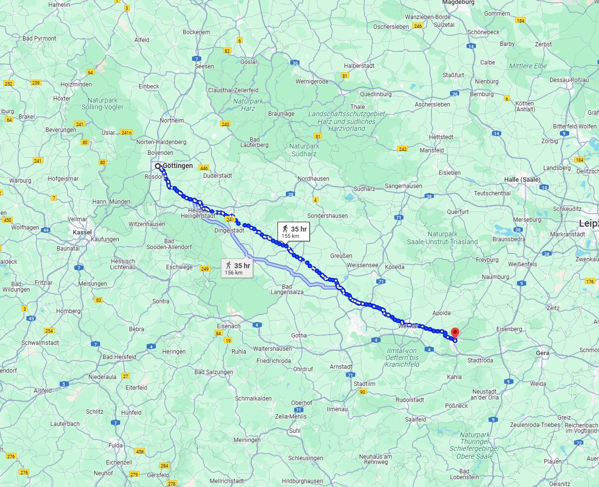Anreise von Göttingen Zu Jena Über 