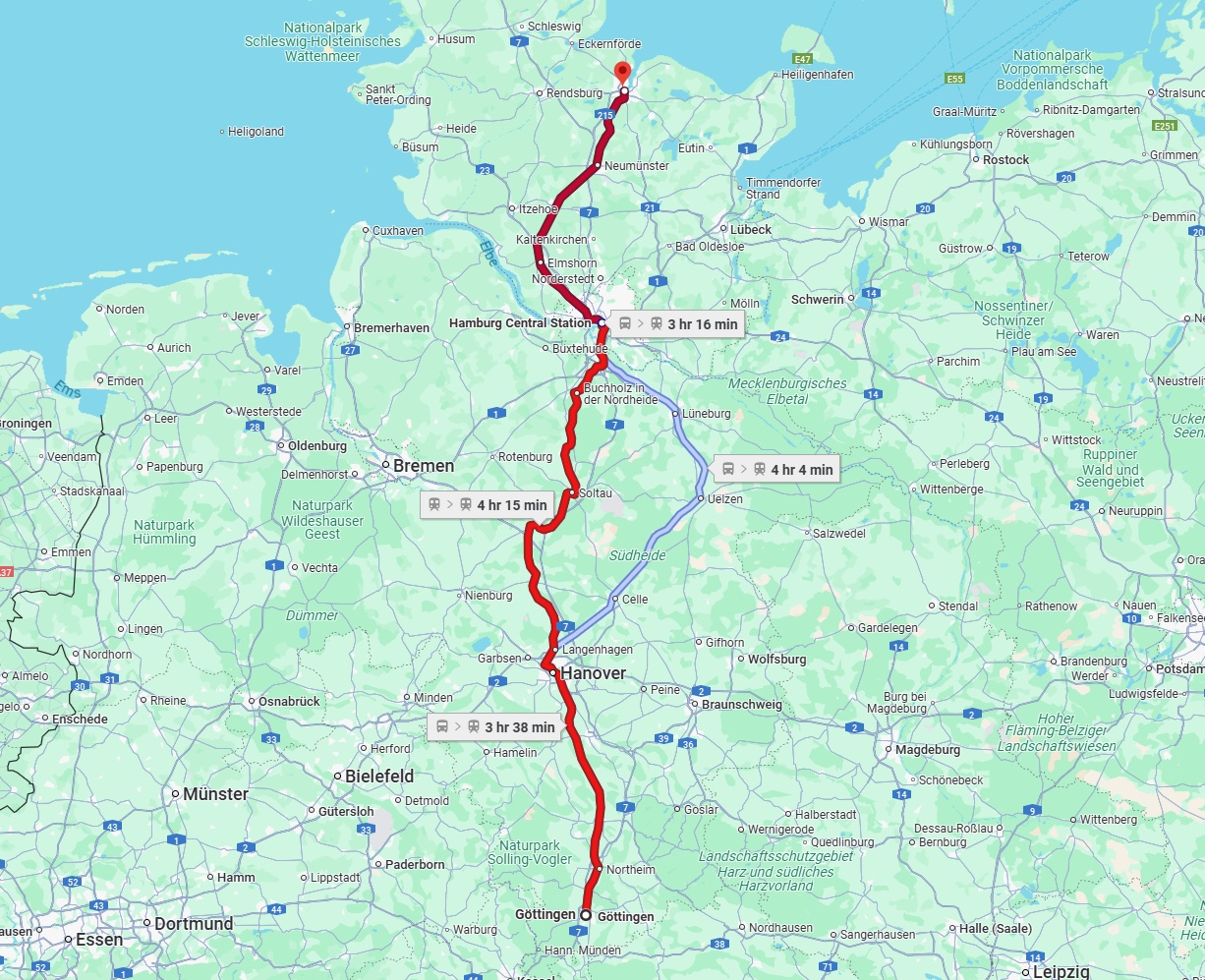 Anreise von Göttingen Zu Kiel Über 