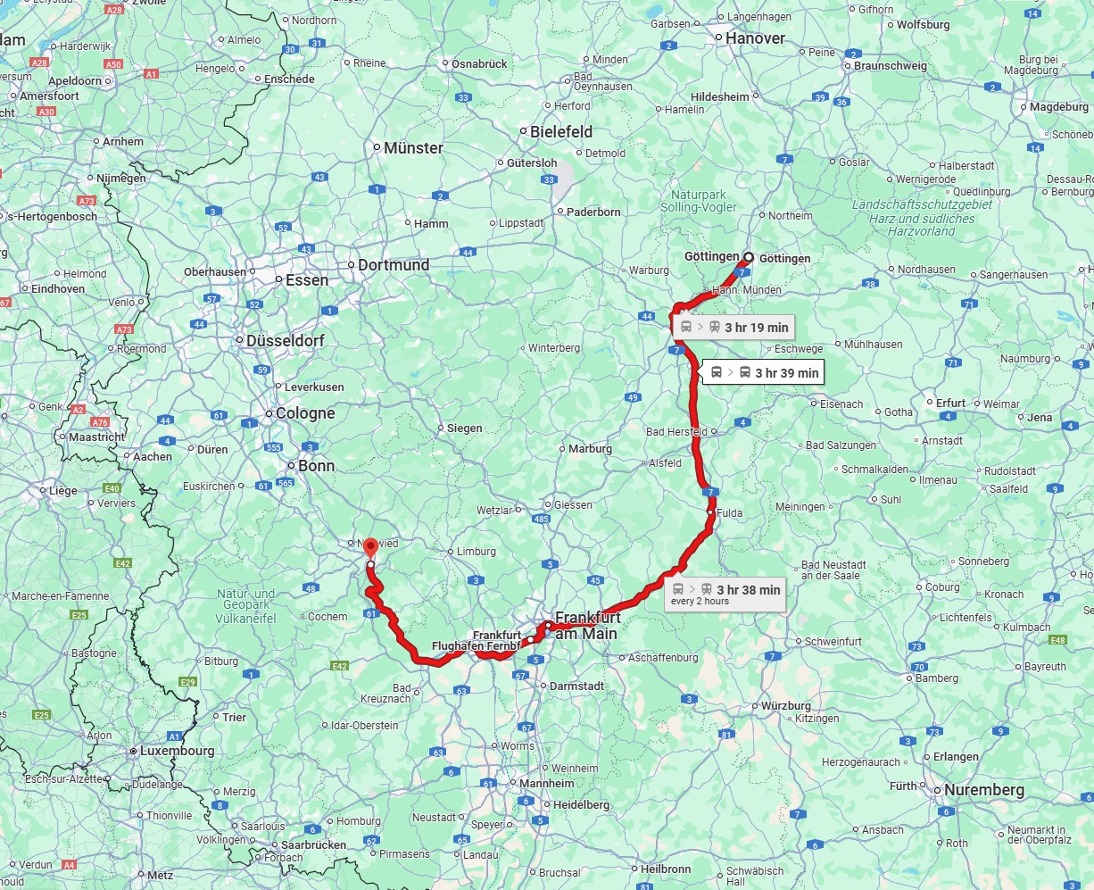 Anreise von Göttingen Zu Koblenz Über 
