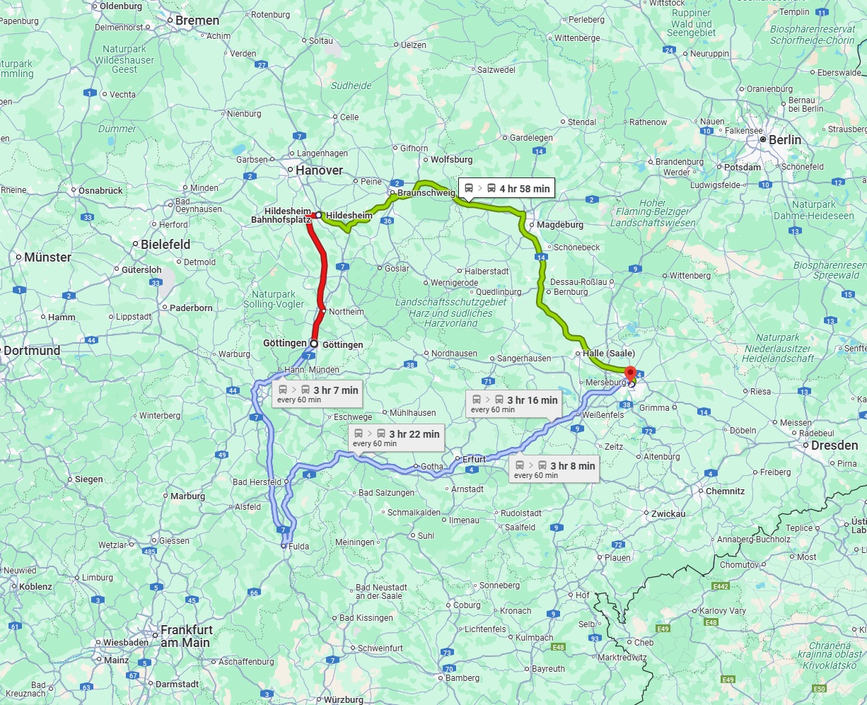 Anreise von Göttingen Zu Leipzig Über 