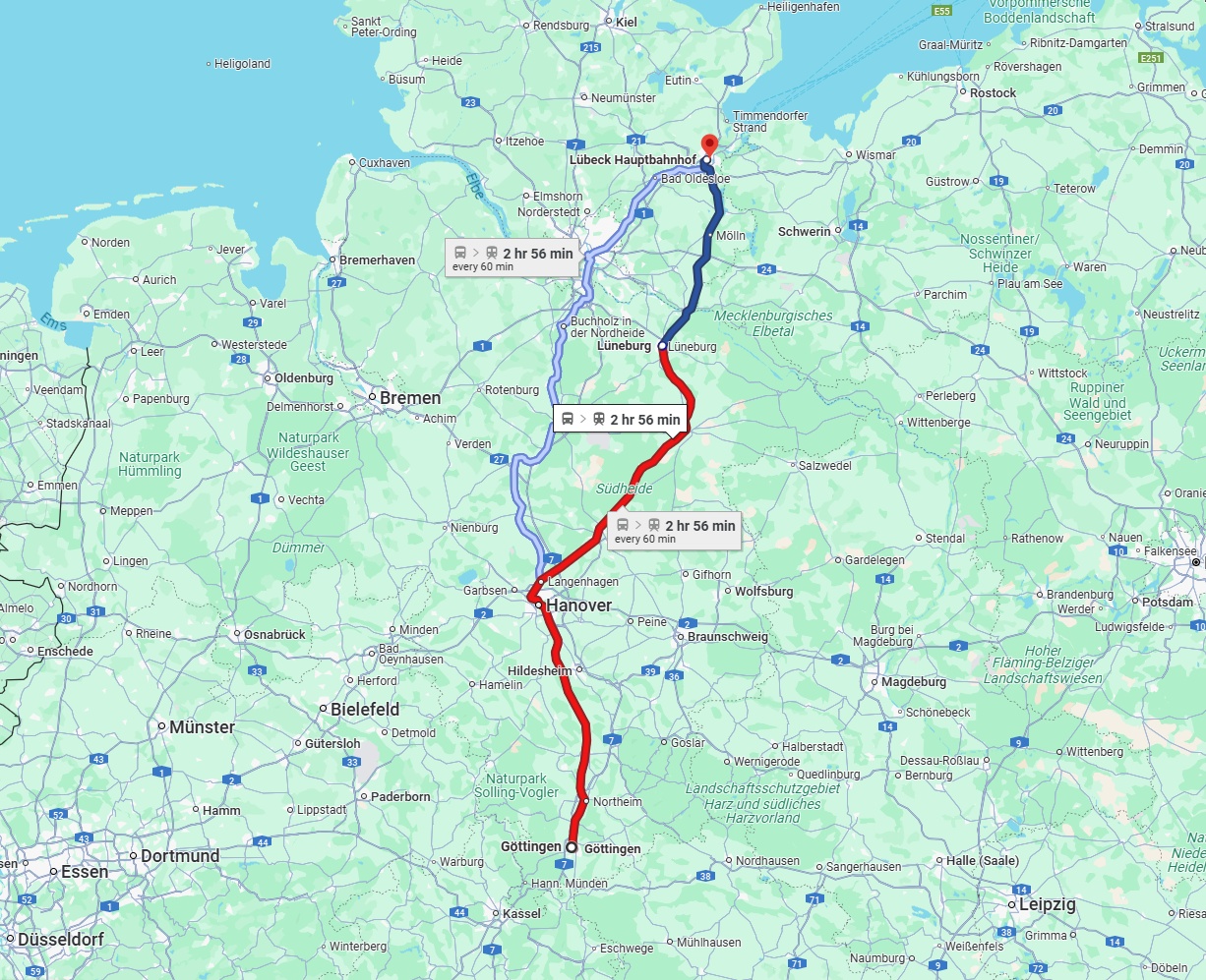 Anreise von Göttingen Zu Lübeck Über 