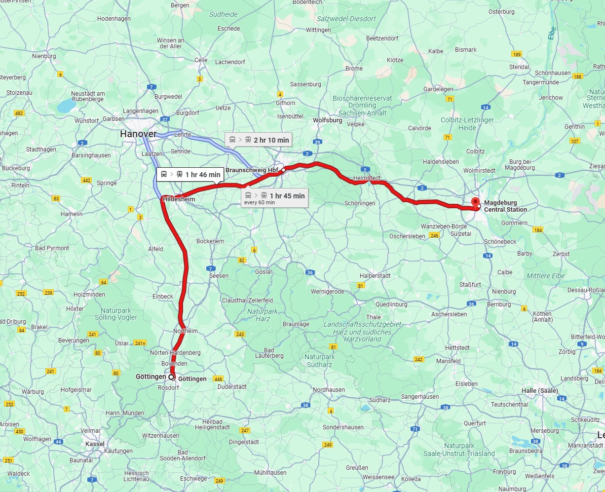Anreise von Göttingen Zu Magdeburg Über 