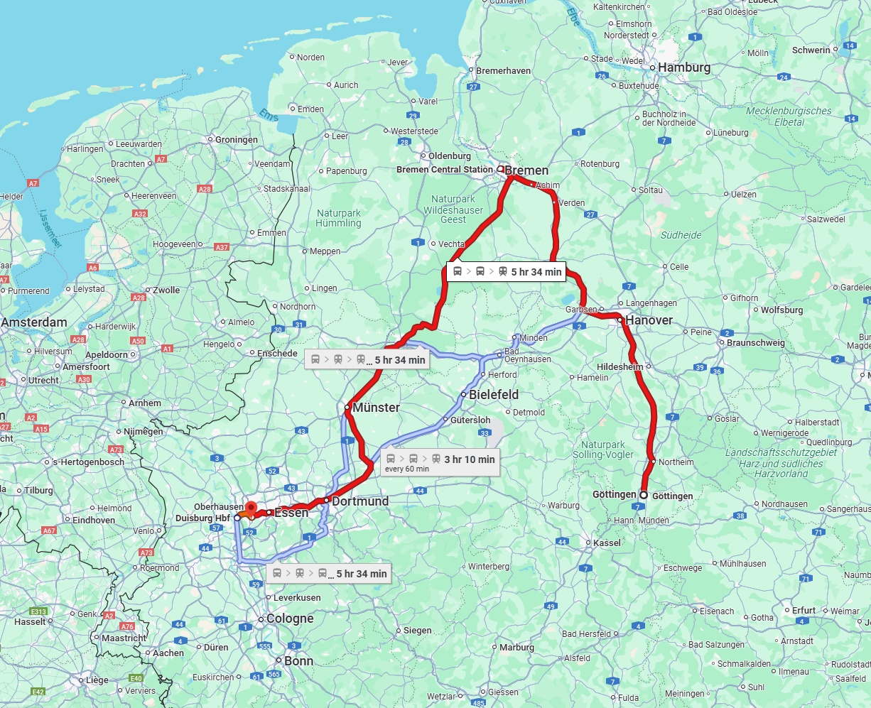 Anreise von Göttingen Zu Mülheim an der Ruhr Über 