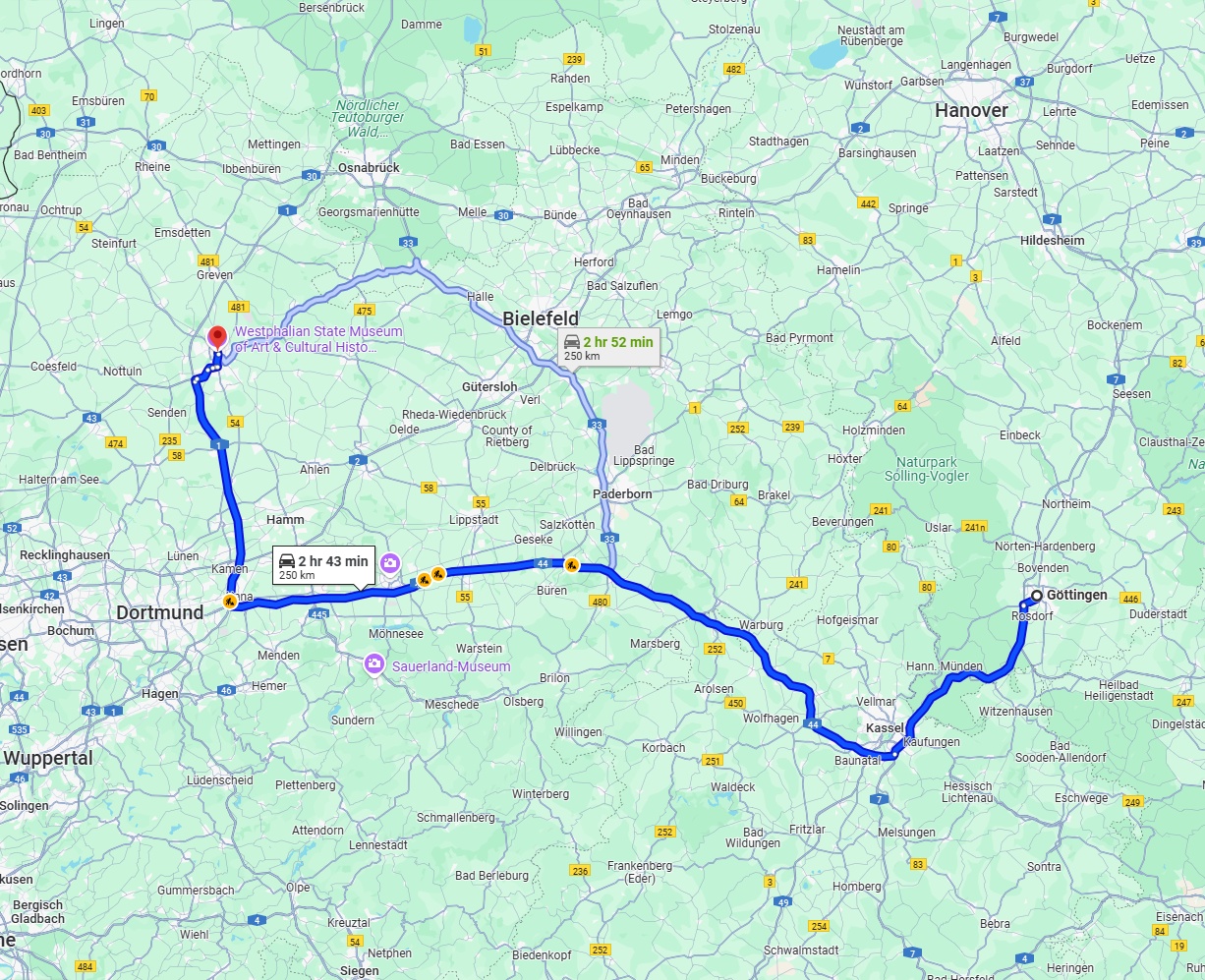 Anreise von Göttingen Zu Münster Über via A44