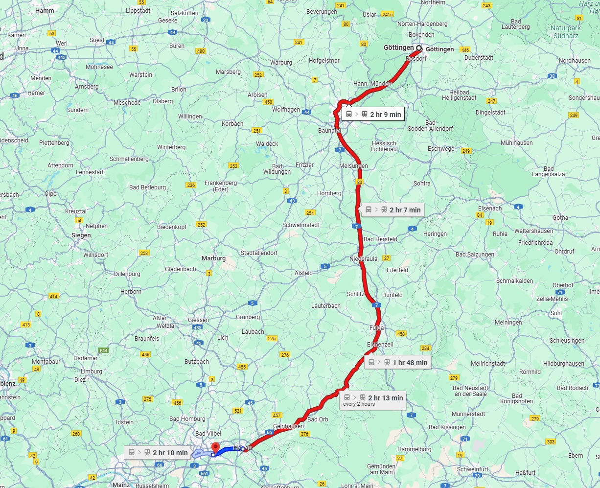 Anreise von Göttingen Zu Offenbach am Main Über 