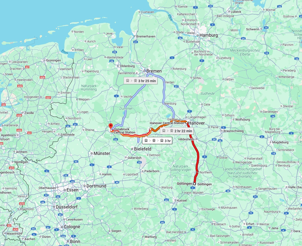 Anreise von Göttingen Zu Osnabrück Über 