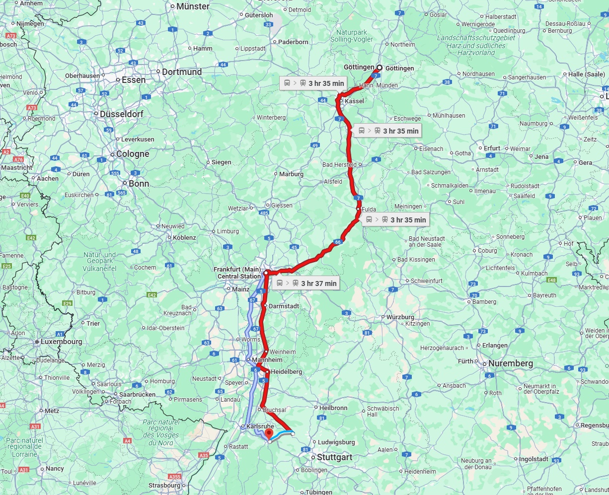 Anreise von Göttingen Zu Pforzheim Über 