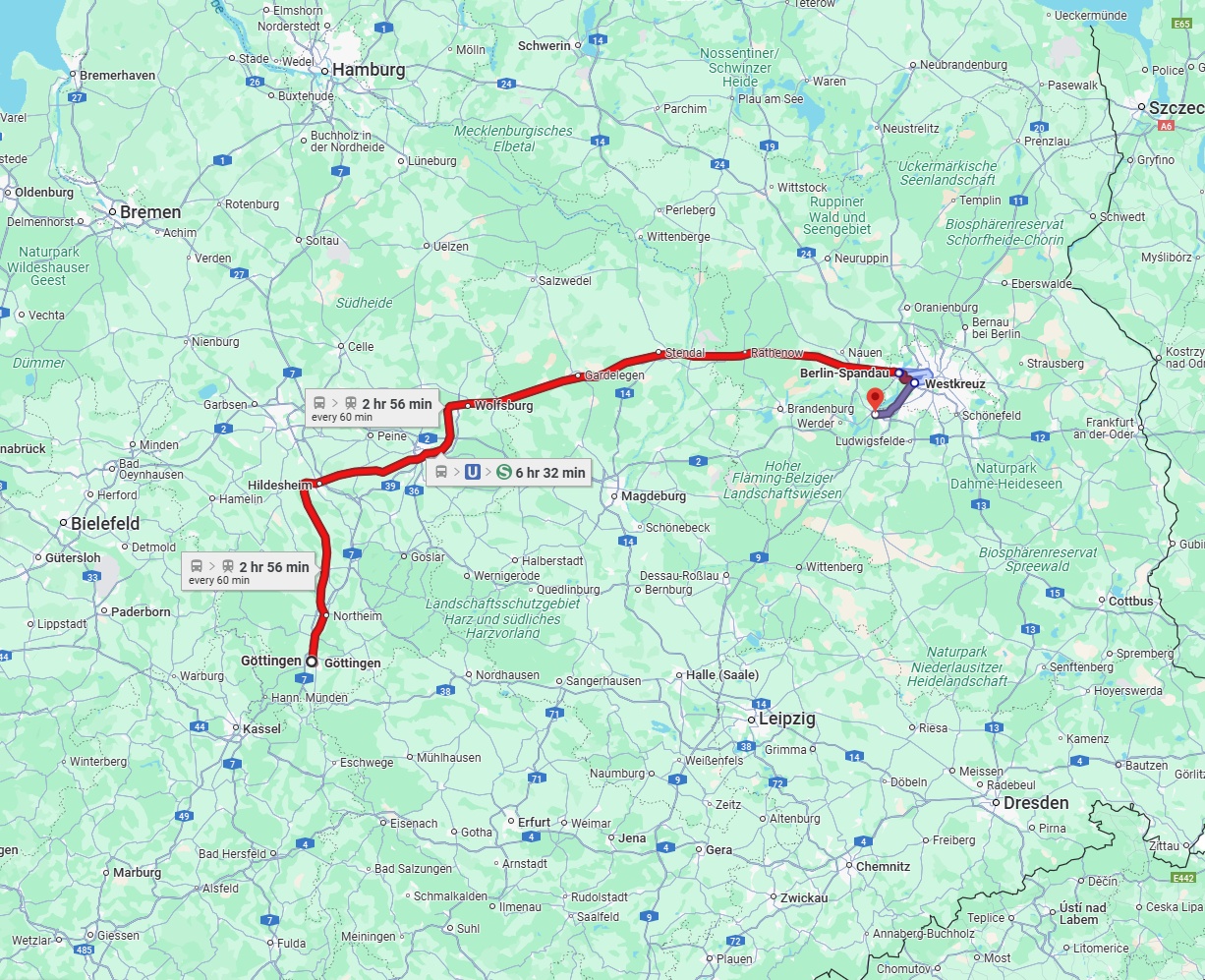 Anreise von Göttingen Zu Potsdam Über 