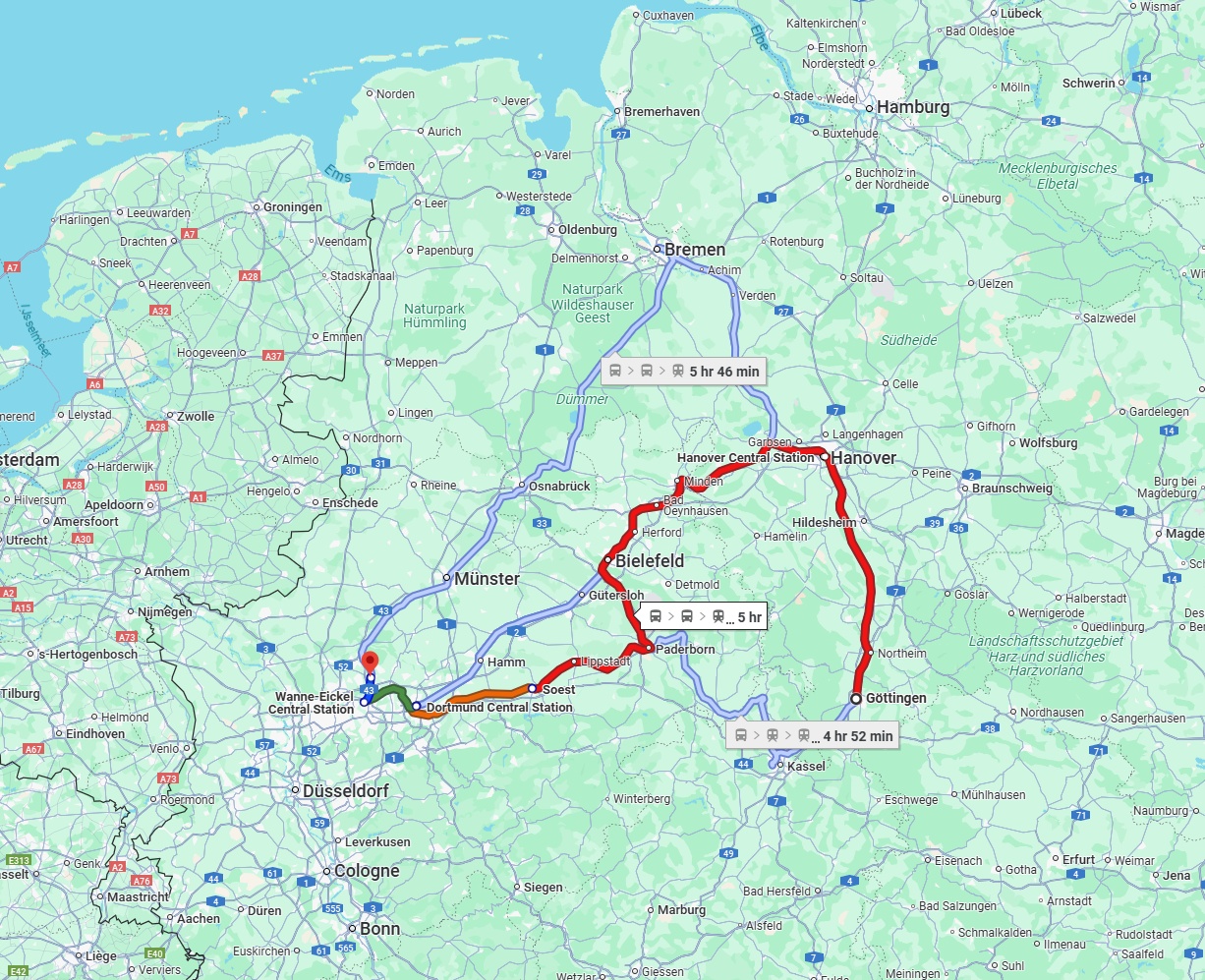 Anreise von Göttingen Zu Recklinghausen Über 