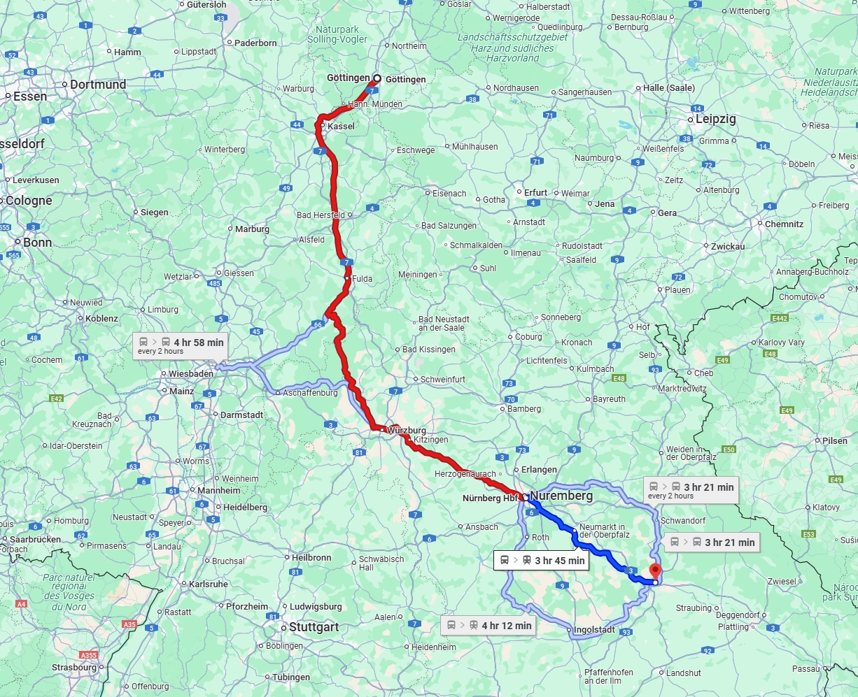 Anreise von Göttingen Zu Regensburg Über 