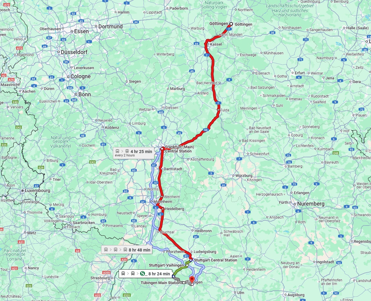 Anreise von Göttingen Zu Reutlingen Über 