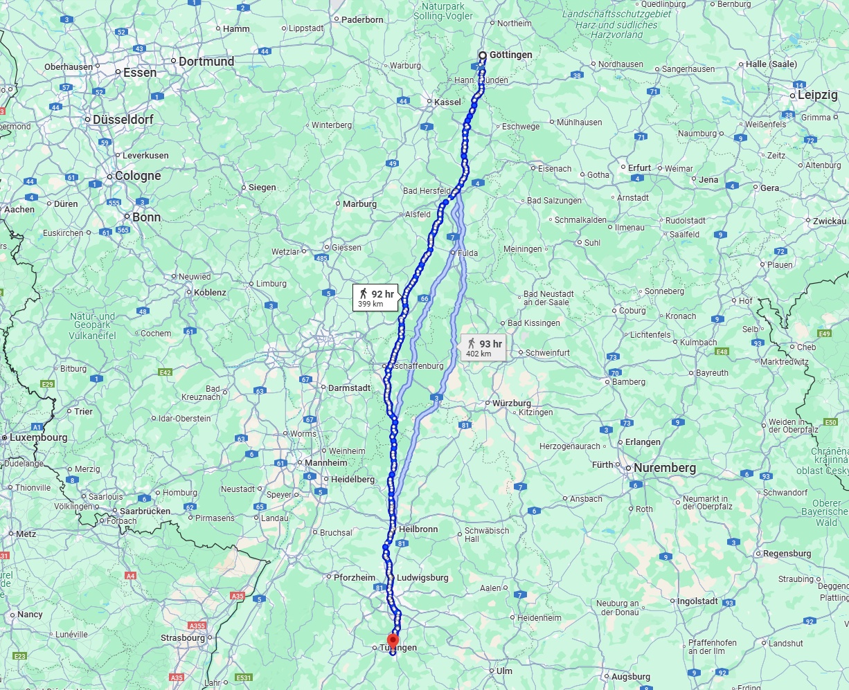 Anreise von Göttingen Zu Reutlingen Über 