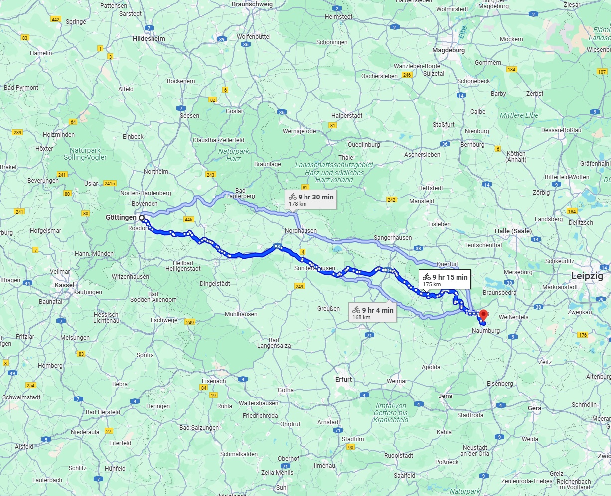 Anreise von Göttingen Zu Saale Über 